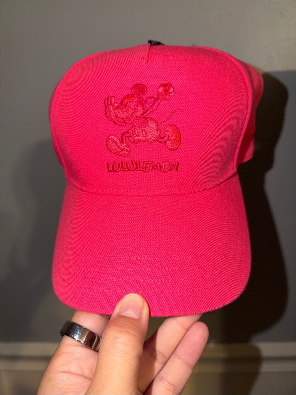 NWT Disney x Lululemon Classic Structured Ball Cap Hot Pink Lululemon Mickey Cap